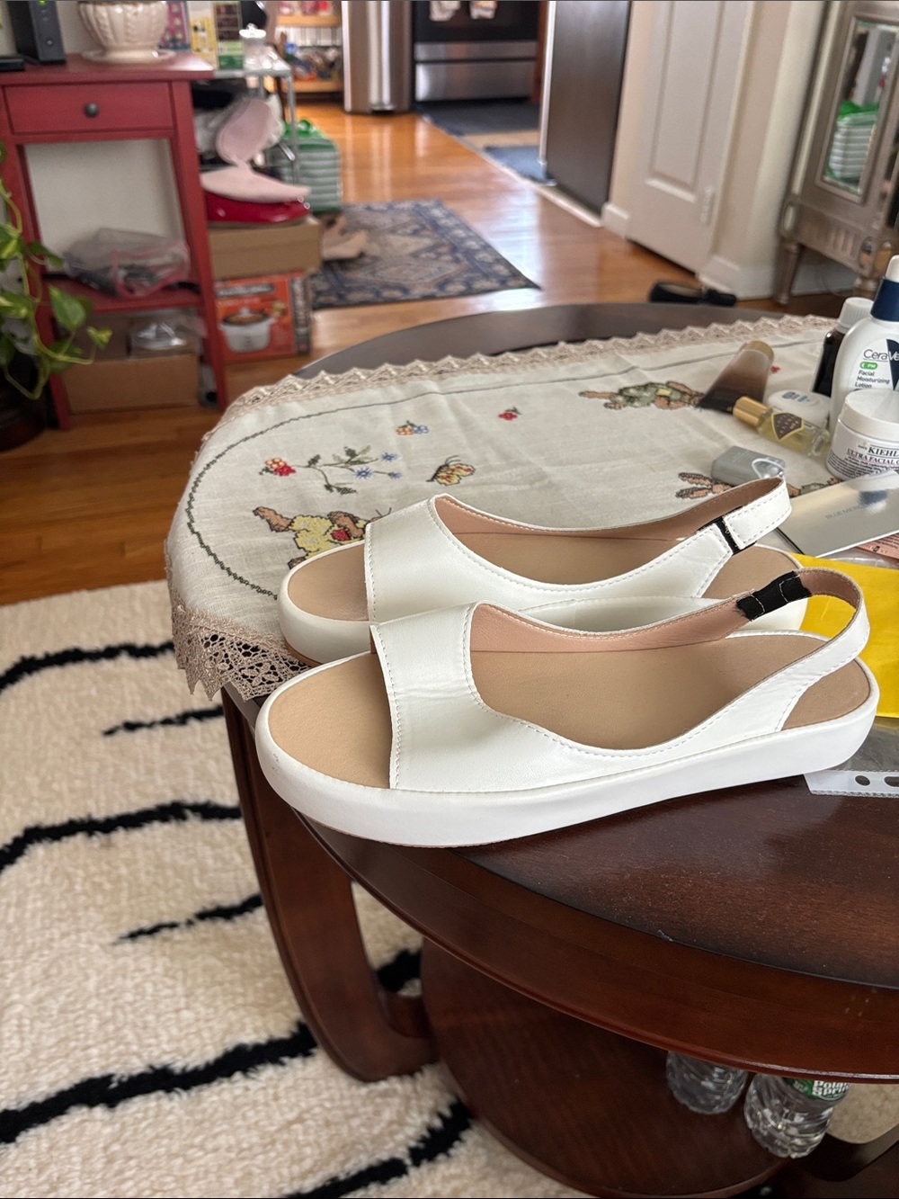 Women’s White Slingback Open-Toe Comfort Sandals